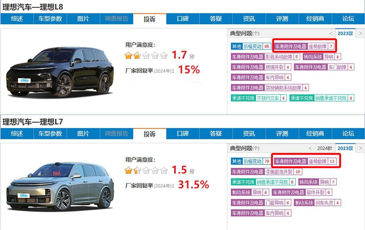 座椅鼓包、塌陷、起“麻點”,理想的“大沙發”怎么了?