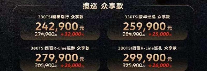 24.29萬起售,一汽-大眾攬巡眾享款上市,搭載2.0T發動機