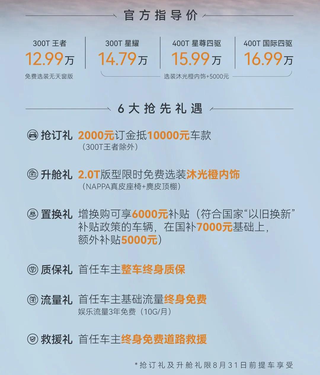 2025款星途凌云上市 售價12.99萬-16.99萬元