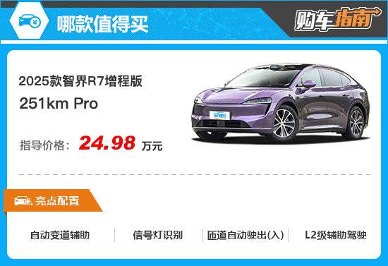 推薦251km Pro 2025款智界R7增程版購(gòu)車(chē)指南