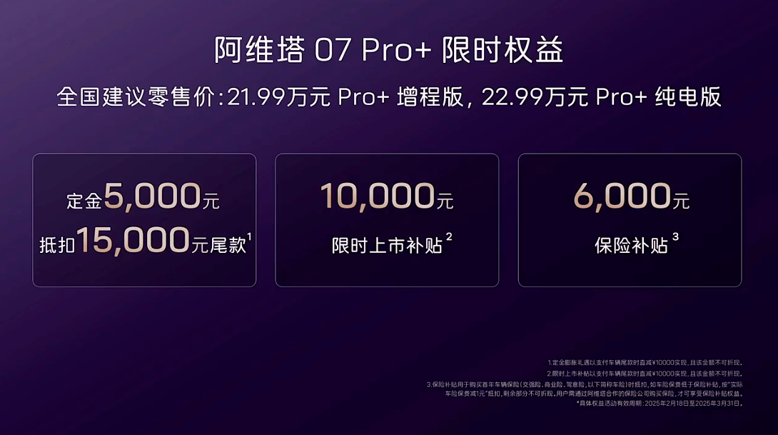 售價21.99-22.99萬元 阿維塔07 Pro+正式上市